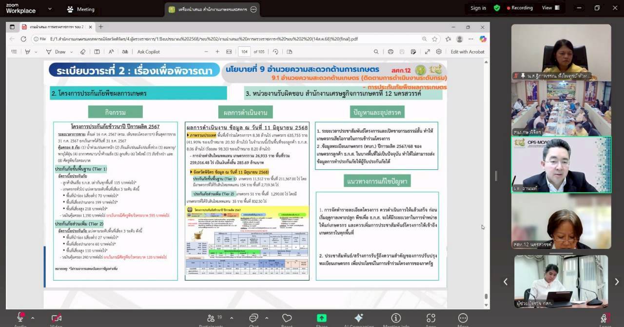 title - หัวหน้าผู้ตรวจราชการ ส.ป.ก. เข้าร่วมประชุมติดตามผลการดำเนินงานตามแผนการตรวจราชการของผู้ตรวจราชการกระทรวงเกษตรและสหกรณ์ ประจำปีงบประมาณ พ.ศ. 2568 รอบที่ 2 เขตตรวจราชการที่ 18 จังหวัดพิจิตร